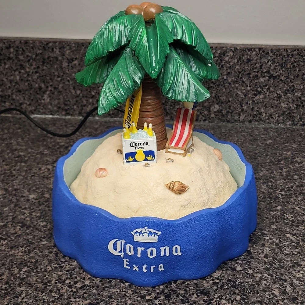 Vintage Corona‎ Extra Hand Painted Sculpted Resin Water Fountain w/ Original Box